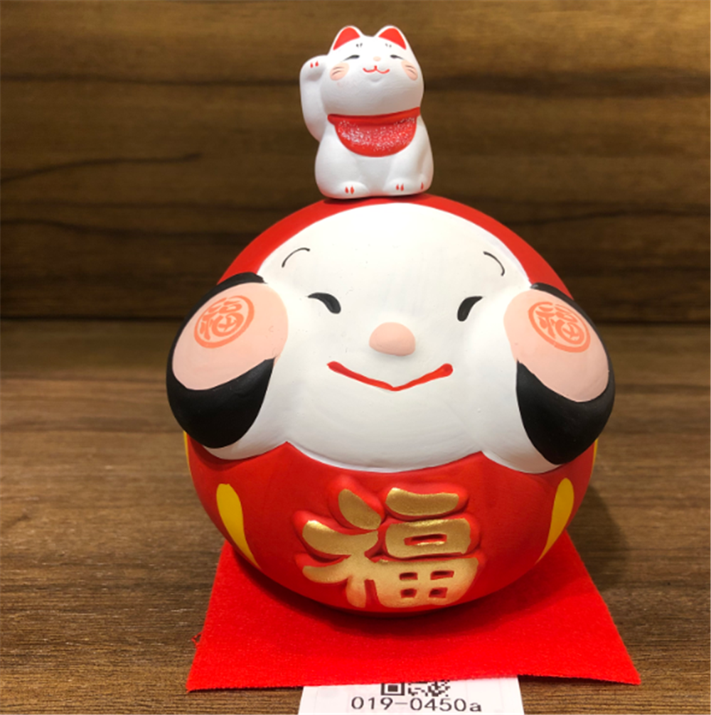 0119gz484-招財貓-福運雙臨 達摩•貓（B170）