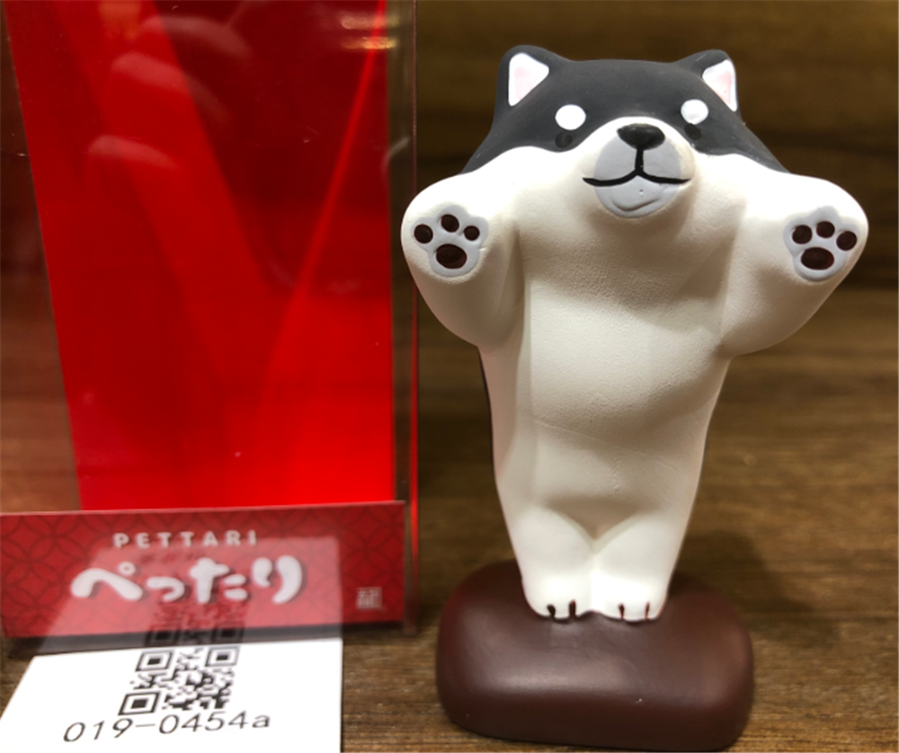 0119gz485-招財貓-趴窗小柴犬（灰）（B171）