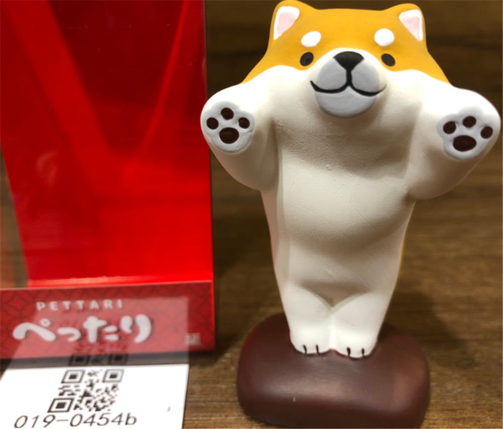 0119gz486-招財貓-趴窗小柴犬（黃）（B172）