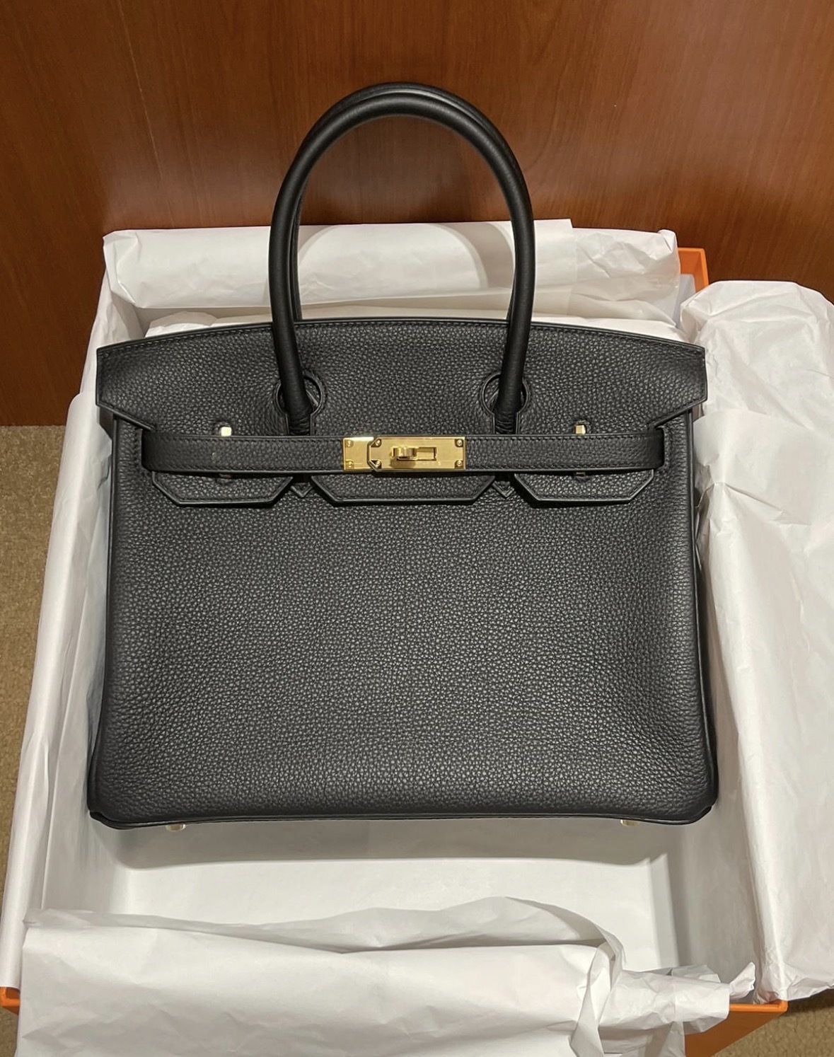Birkin 30 89 noir cc Togo k