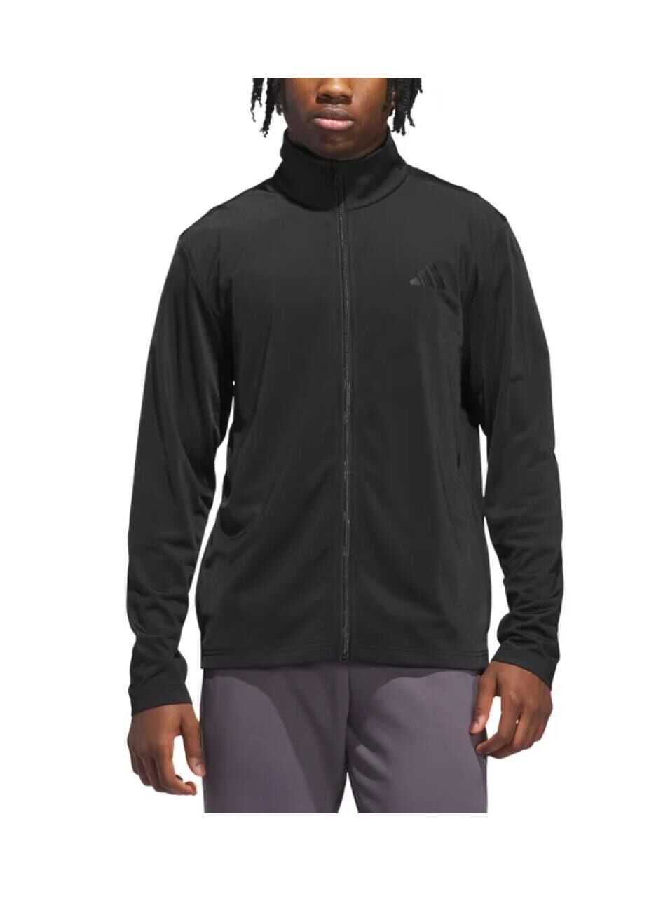 [USW] ADIDAS BLACK MEN'S TRICOT TRACK JACKET, KD3632-BLACK  (UZZ709)