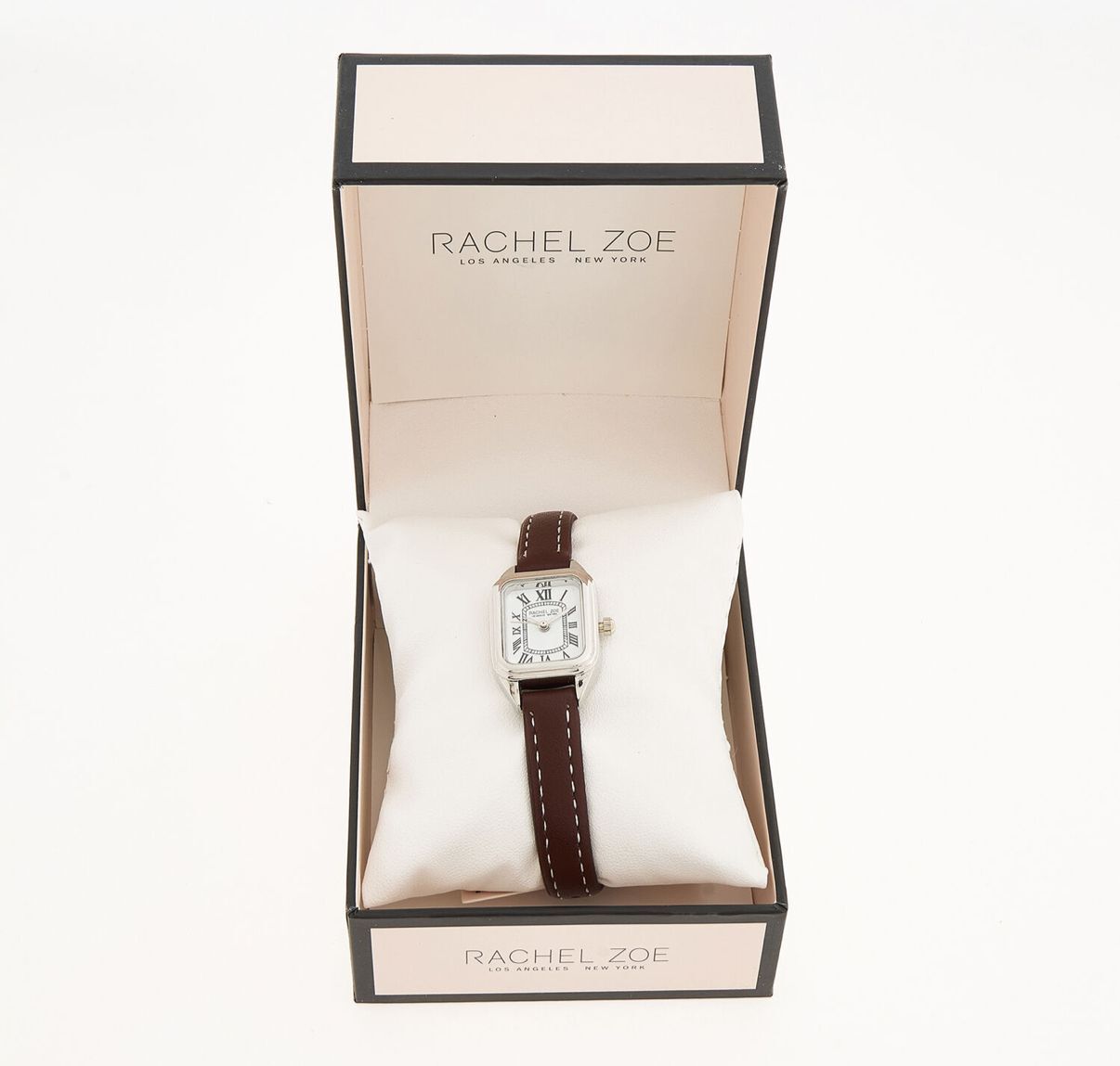 英國代購 (獨立訂單)-RACHEL ZOE Brown & Silver Tone Leather Watch