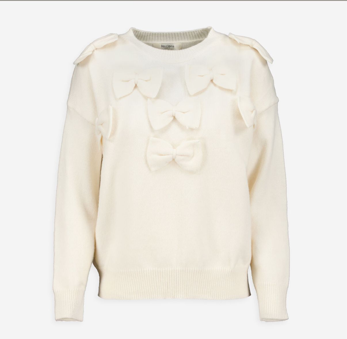英國代購 (獨立訂單)-BY CLARA White 3D Bows Jumper