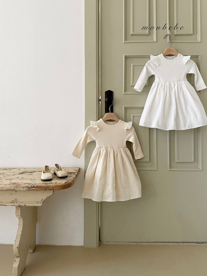 正韓春Monbebe 兩色刺繡小花洋裝