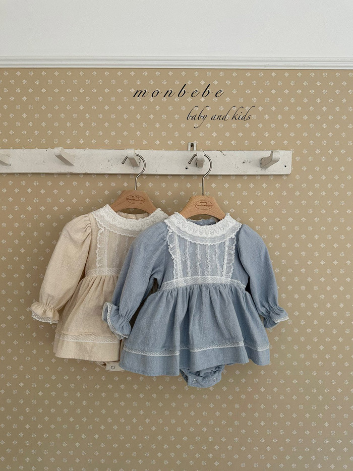 正韓春Monbebe 兩色宮廷感包屁洋裝