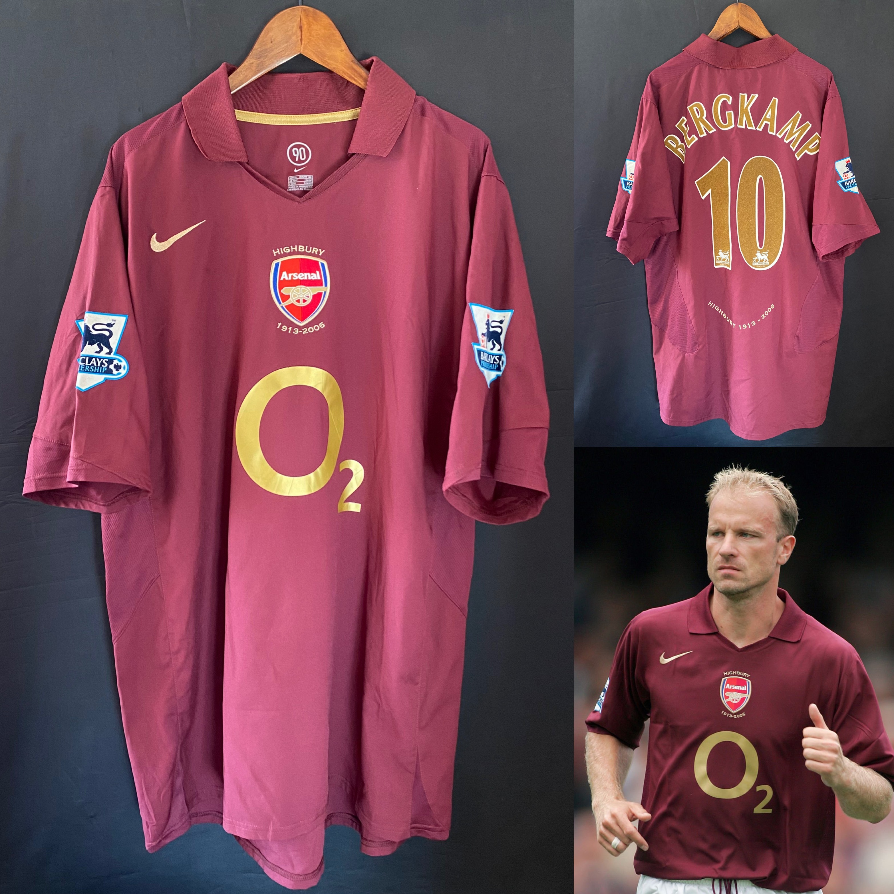 Arsenal 2005-2006 Nike Highbury Home Shirt #10 BERGKAMP