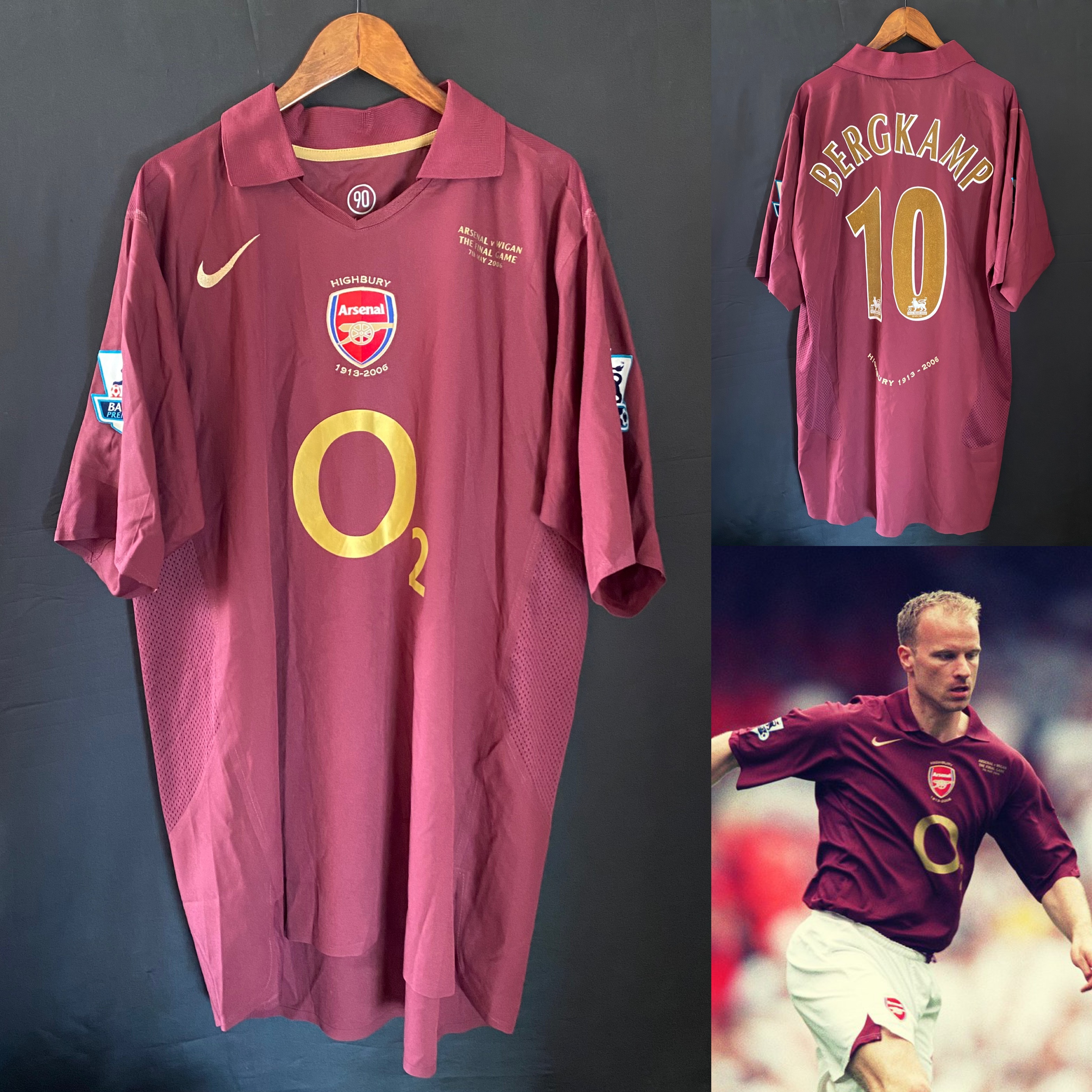 (Player Issue) Arsenal 2005-2006 Nike Highbury Home Player Issue Shirt #10 BERGKAMP