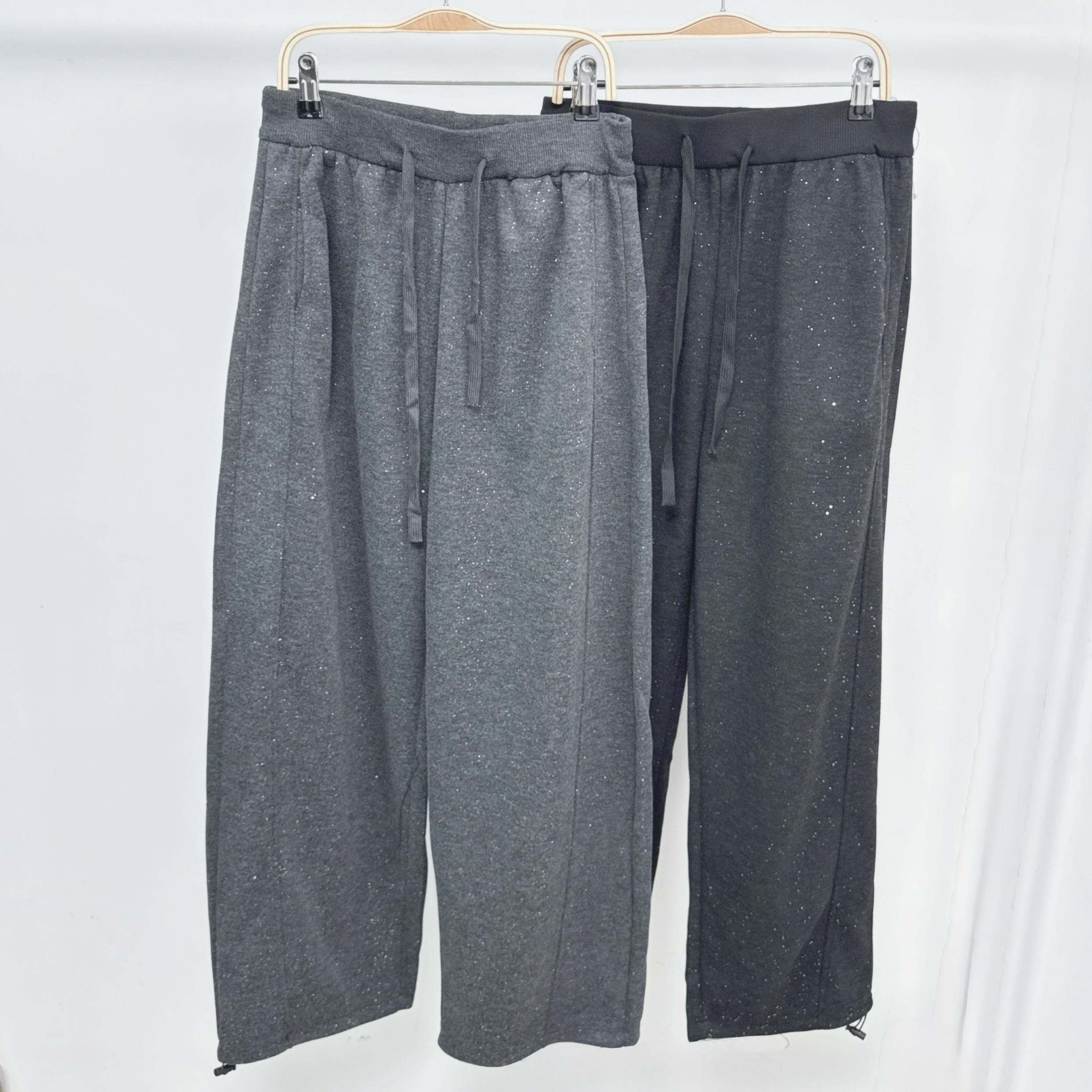 閃片磨毛綁繩休閒束腳褲 (E23-E24)