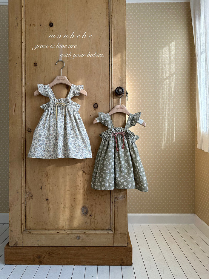 正韓春Monbebe 兩色鄉村感碎花洋裝