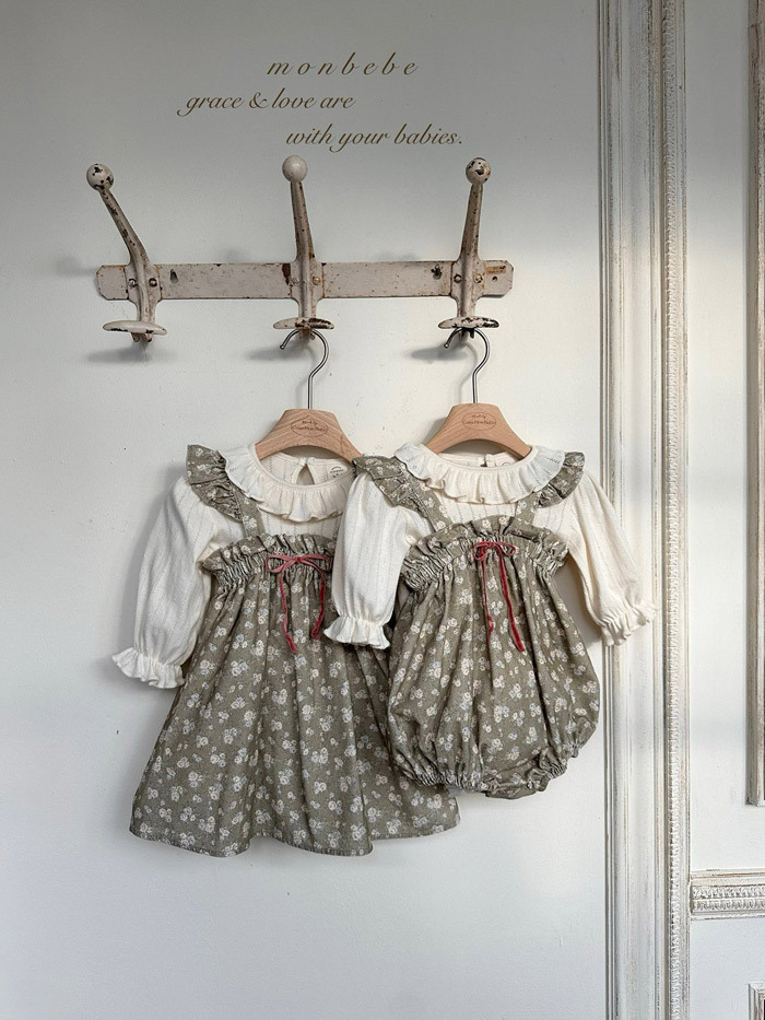 正韓春Monbebe 兩色鄉村感碎花洋裝