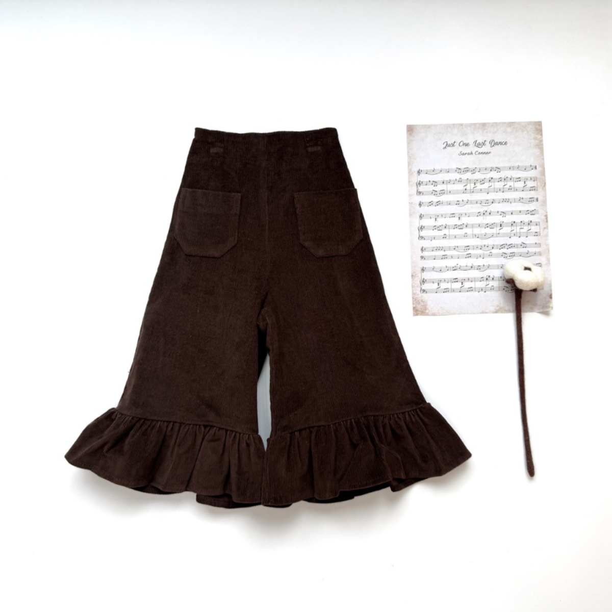 MINIMOM 絨面雙口袋花苞褲 Bree Trou - Brown