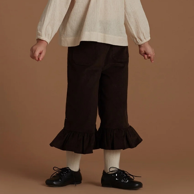 MINIMOM 絨面雙口袋花苞褲 Bree Trou - Brown