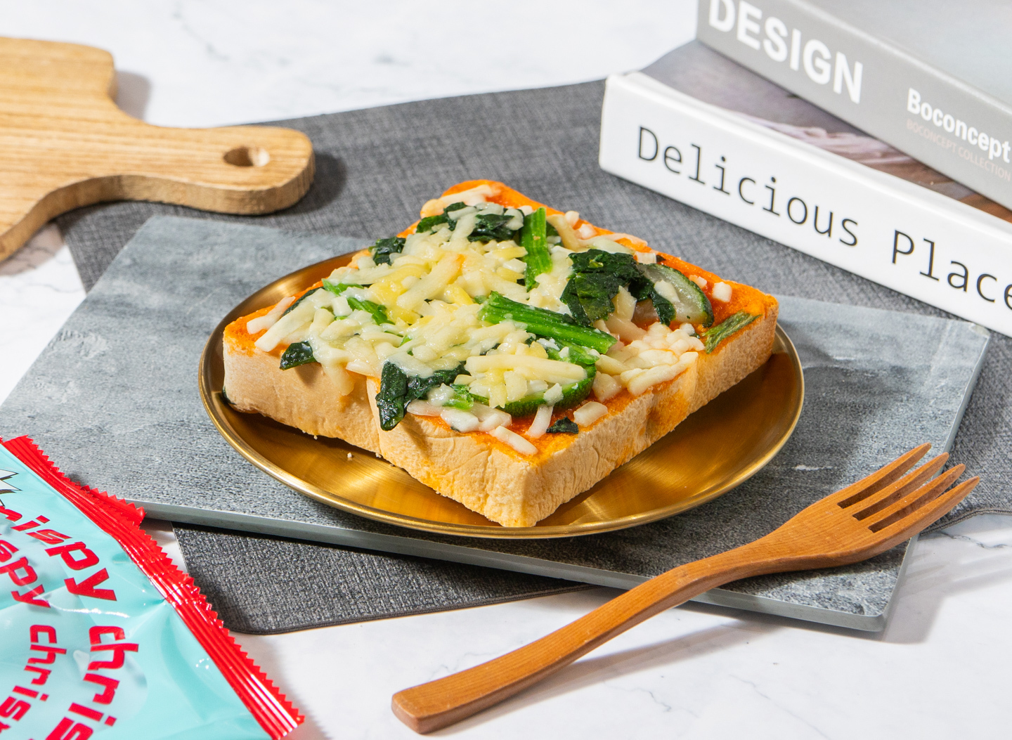 ▌義國鄉村 ▌義式菠菜櫛瓜天然奶油軟心鮮奶厚片