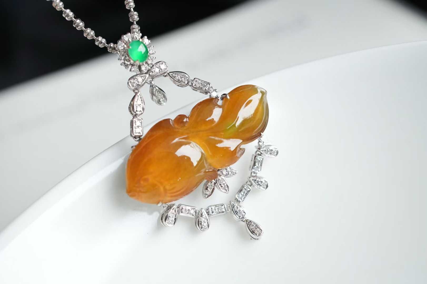 翡翠招財黃翡金玉滿堂吊墜,天然翡翠A玉, 緬甸玉, Jade, Jadeite