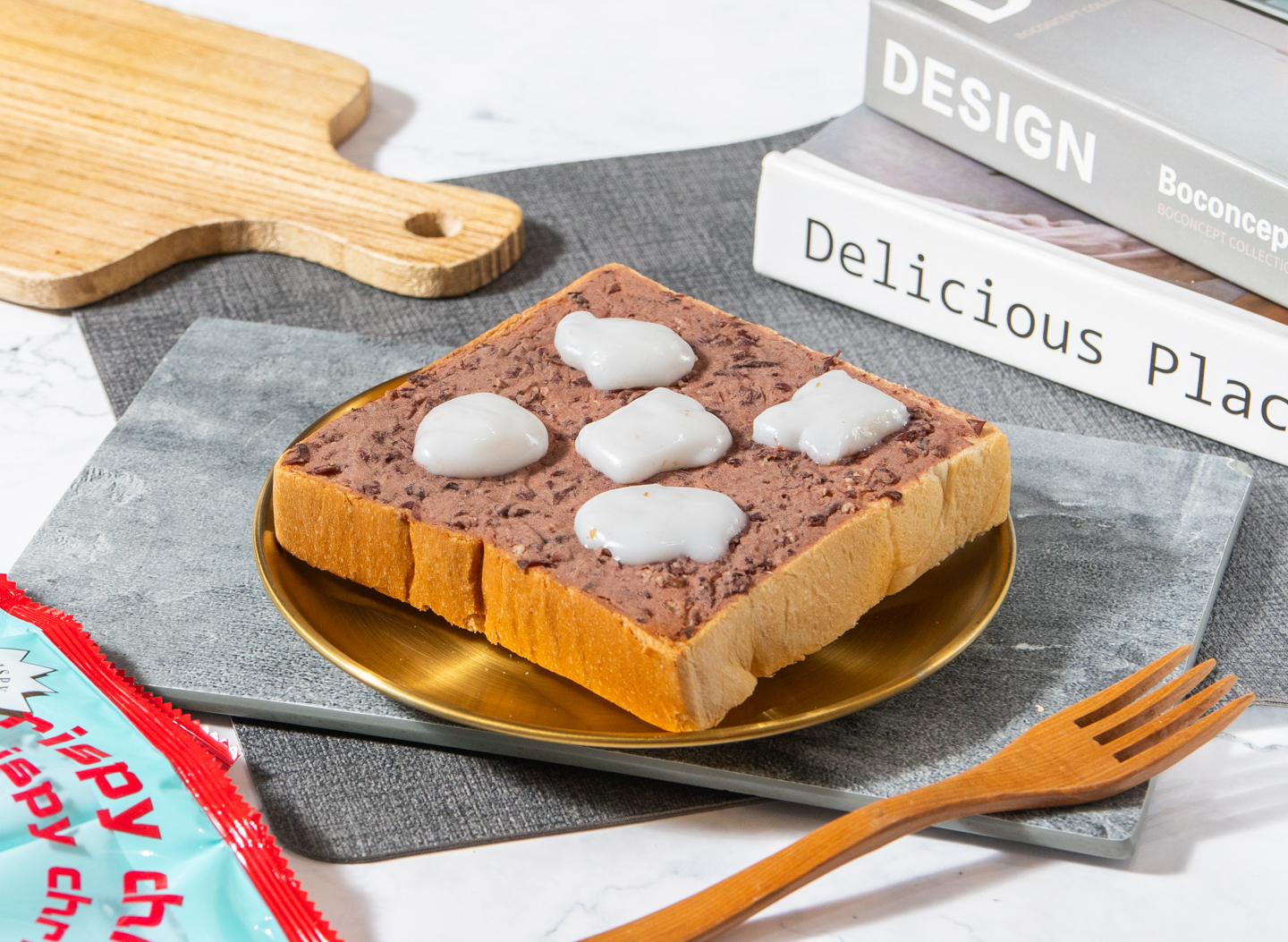 ▌滿足紅豆膩 ▌紅豆麻糬天然奶油軟心鮮奶厚片