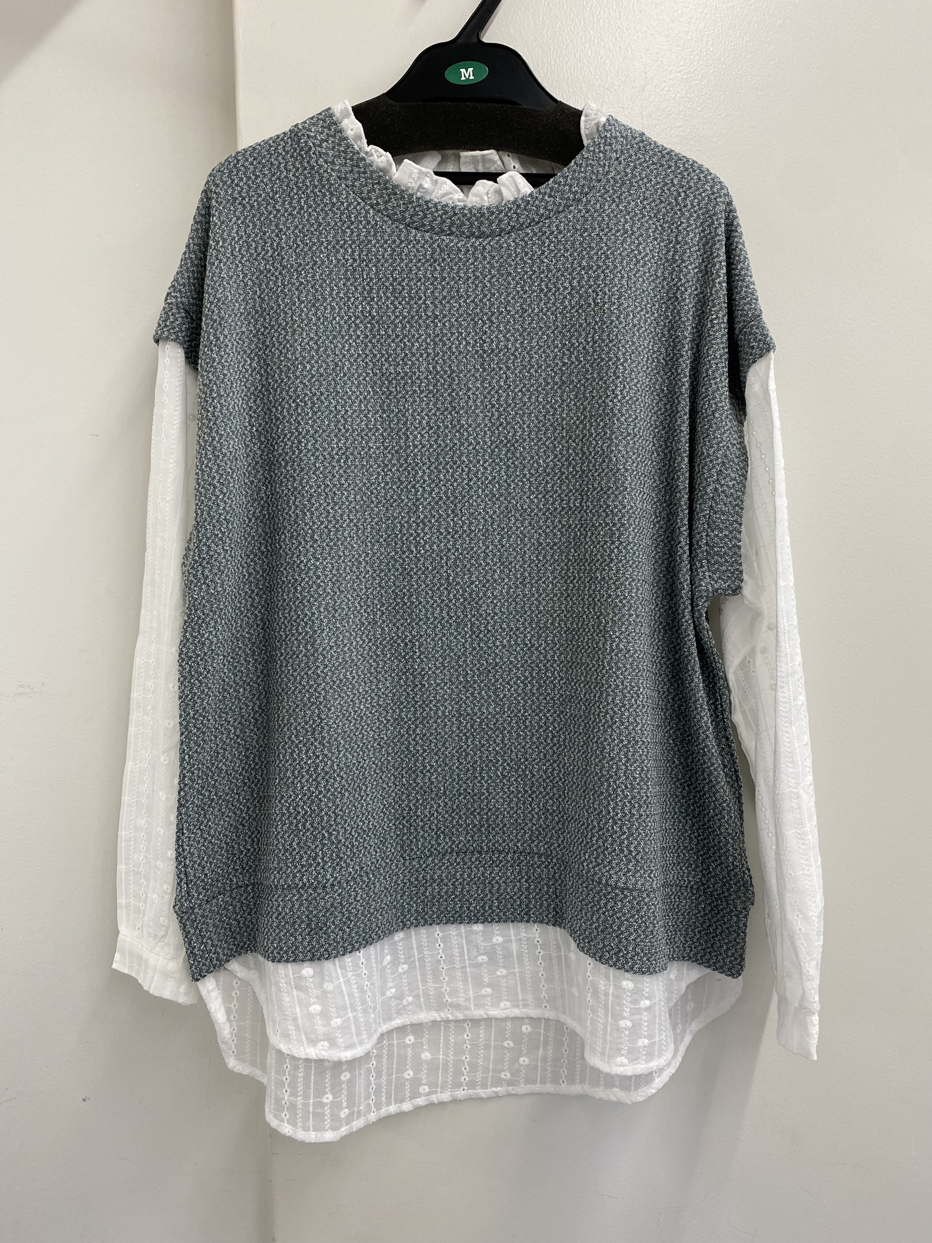 Ie 假兩件波浪領top