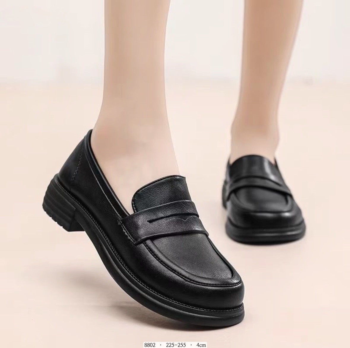 8802 韓國真皮舒適軟底經典樂福鞋
