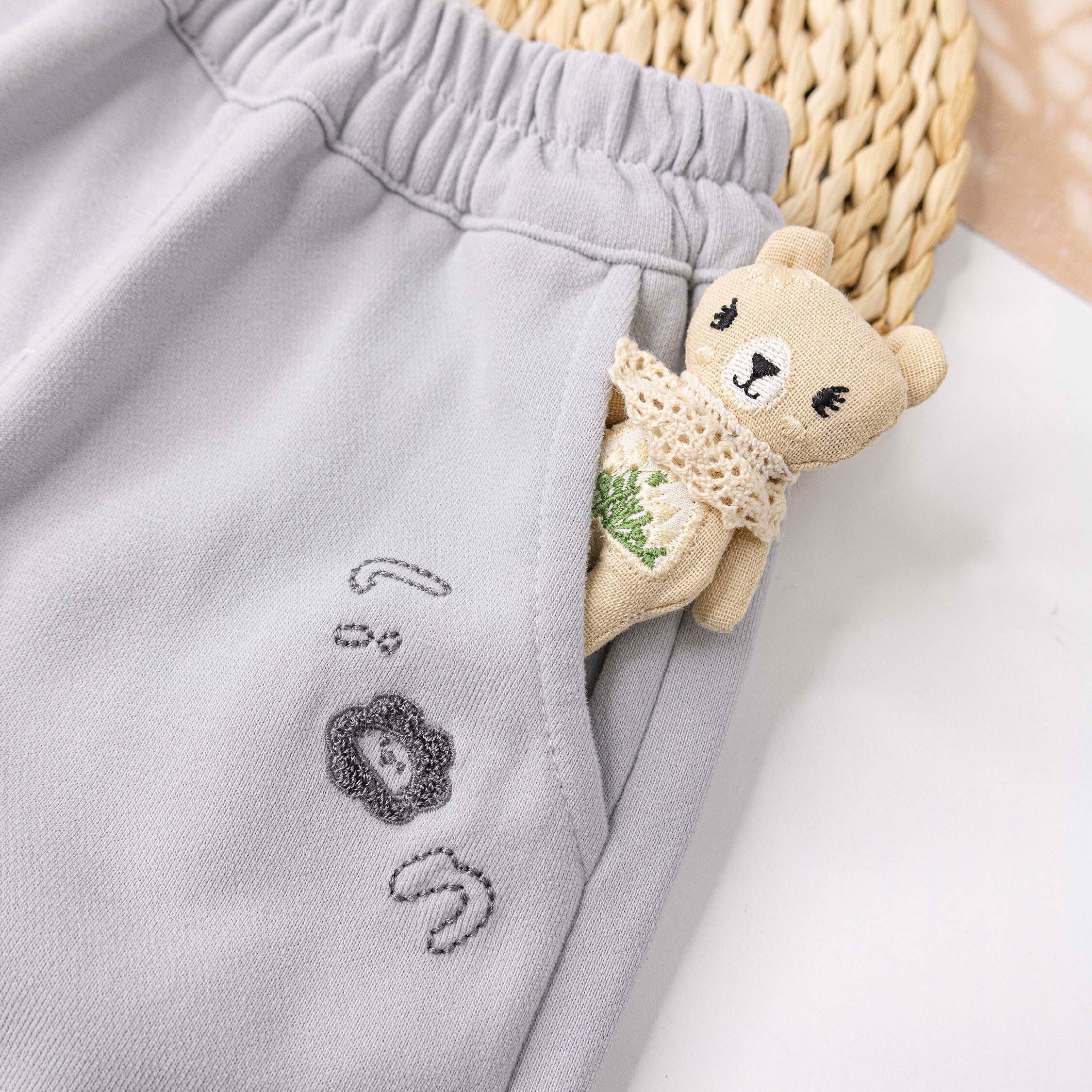 【H55949】Q版毛毛小獅子縮口褲＊二色