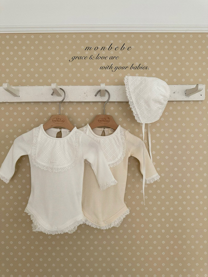 正韓春Monbebe 兩色甜美夢境蕾絲包屁衣