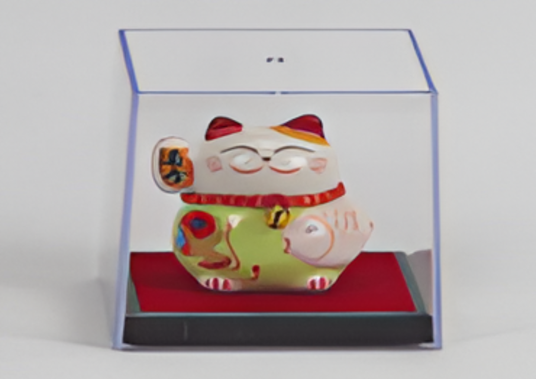 0119gz30-招財貓-富貴有餘迷你貓（盒子貓）(A30)