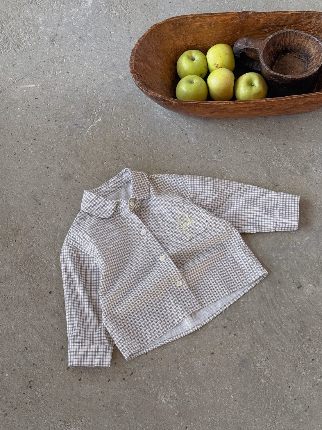 文青小格紋襯衫