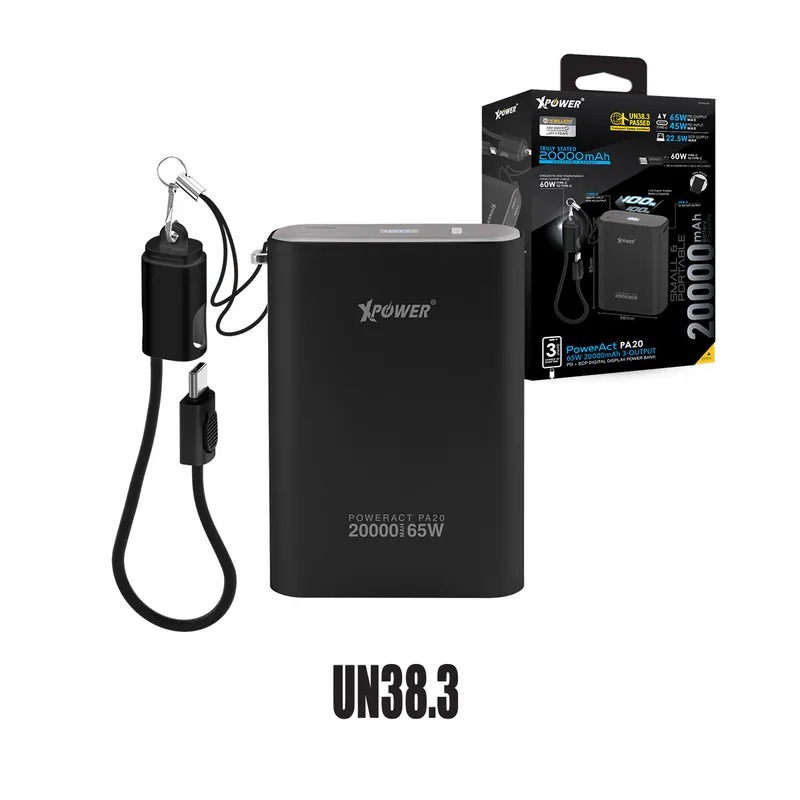 XPower PowerAct PA20 65W 20000mAh 3輸出 PD+SCP數顯移動電源