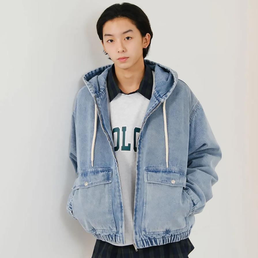 【直播】MARKM LX011923 牛仔連帽拉鏈外套