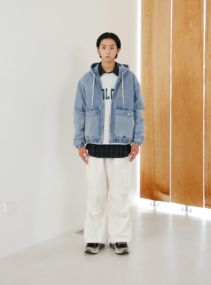 【直播】MARKM LX011923 牛仔連帽拉鏈外套