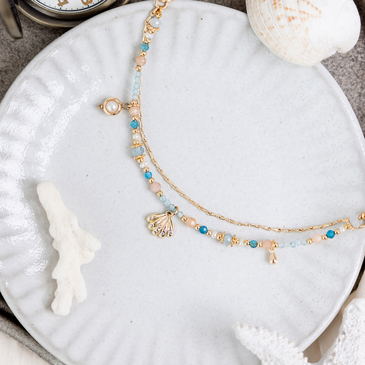 追逐光影的凡人 • 夏 – 海藍寶 – 手鍊