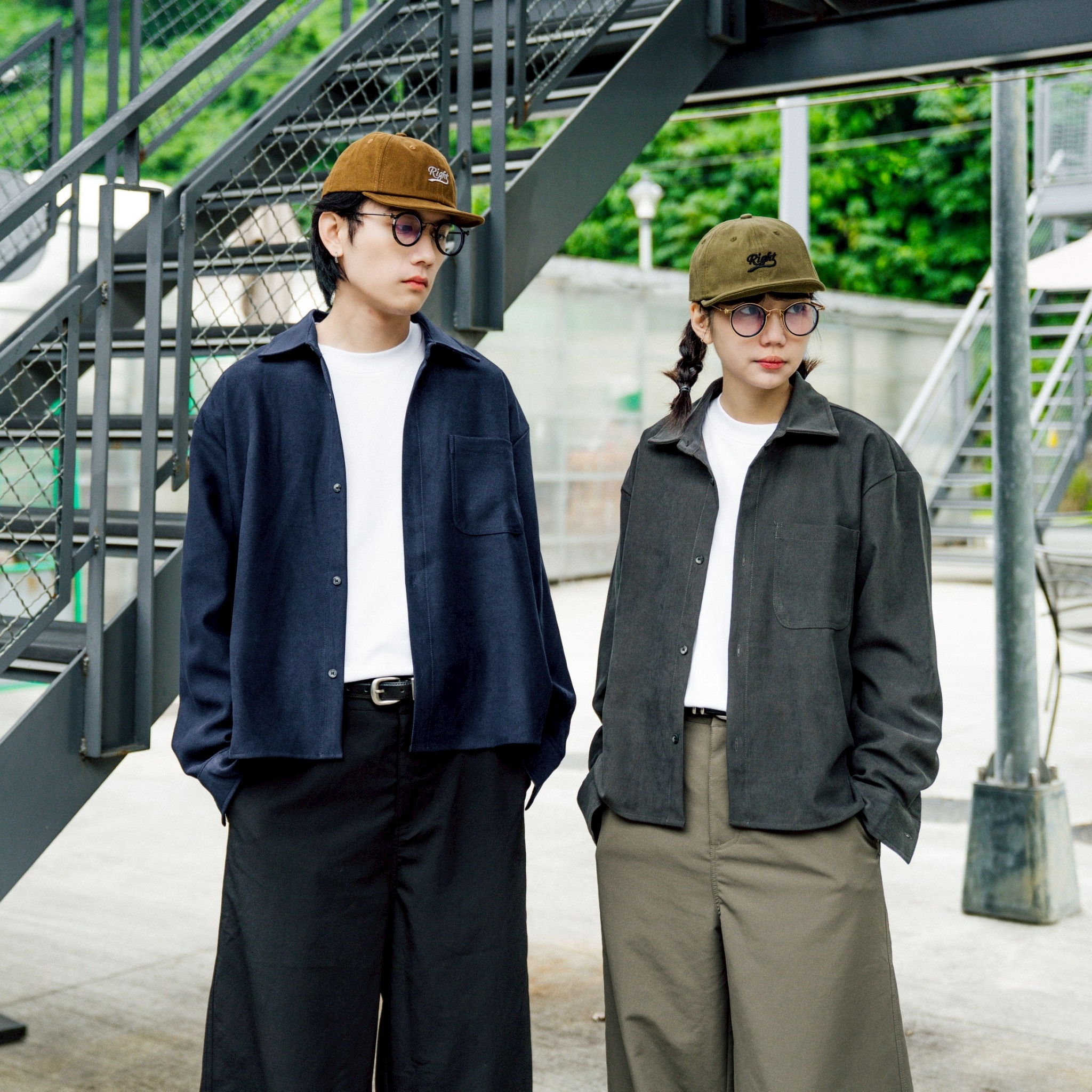 SBG 厚磅磨毛寬短襯衫 SB8021