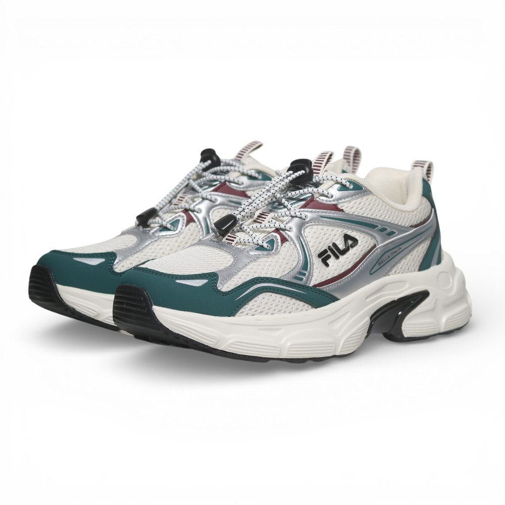 FILA 慢跑鞋 TERRANOVA 奶油綠紅 復古 抽繩 運動鞋 男 1J312A160