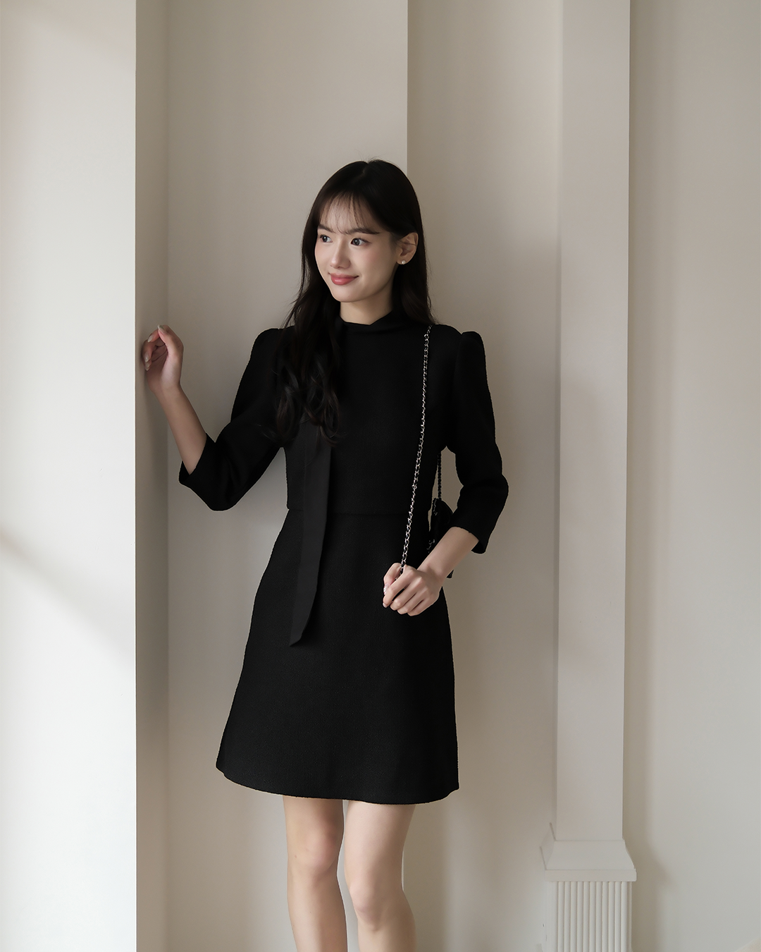 【🌸早春新品 】Elora 法式小香雪紡拼接優雅洋裝( 2 colors )