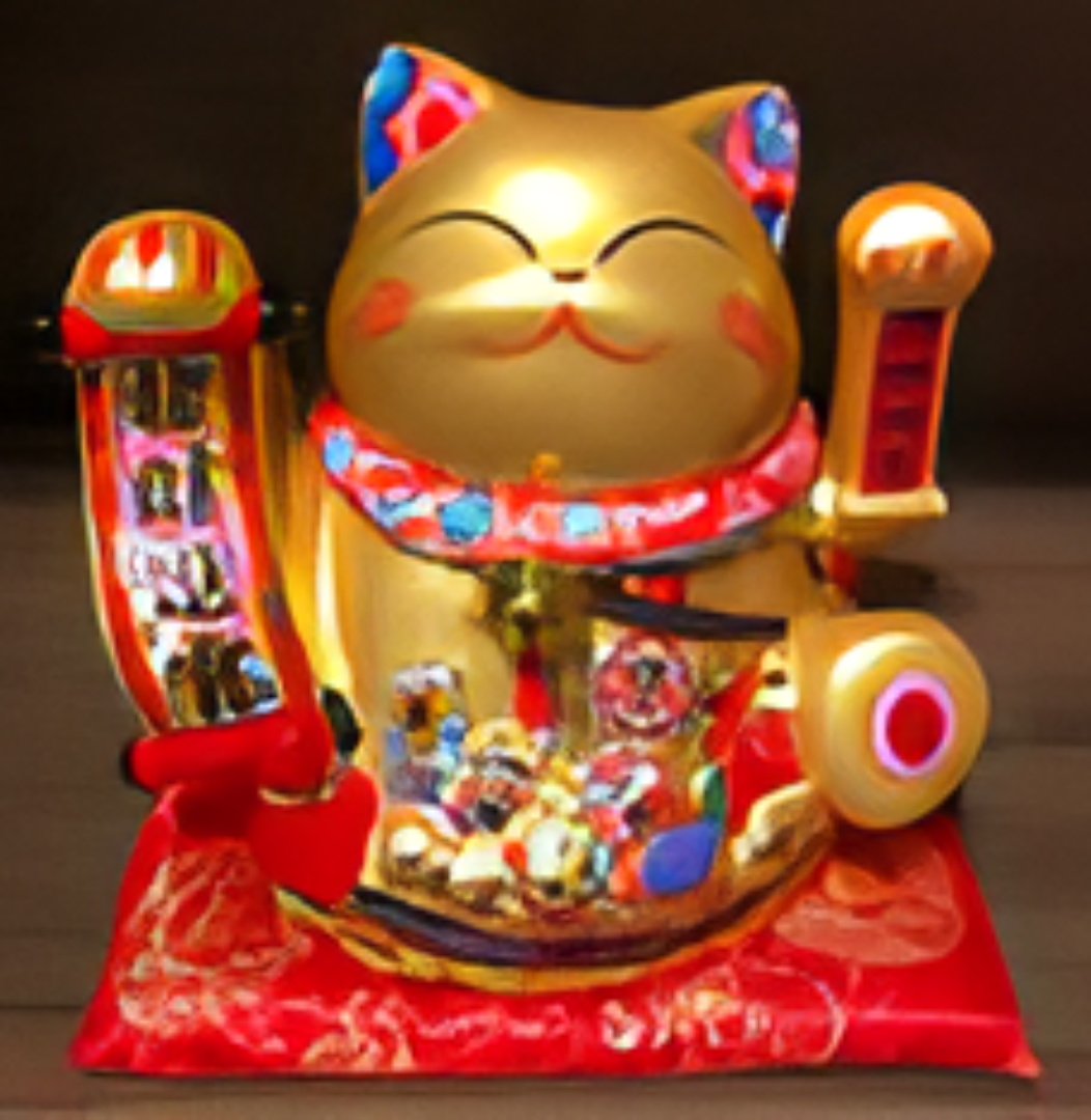 0119gz71-招財貓-10寸招財進寶搖手-金貓(A71)