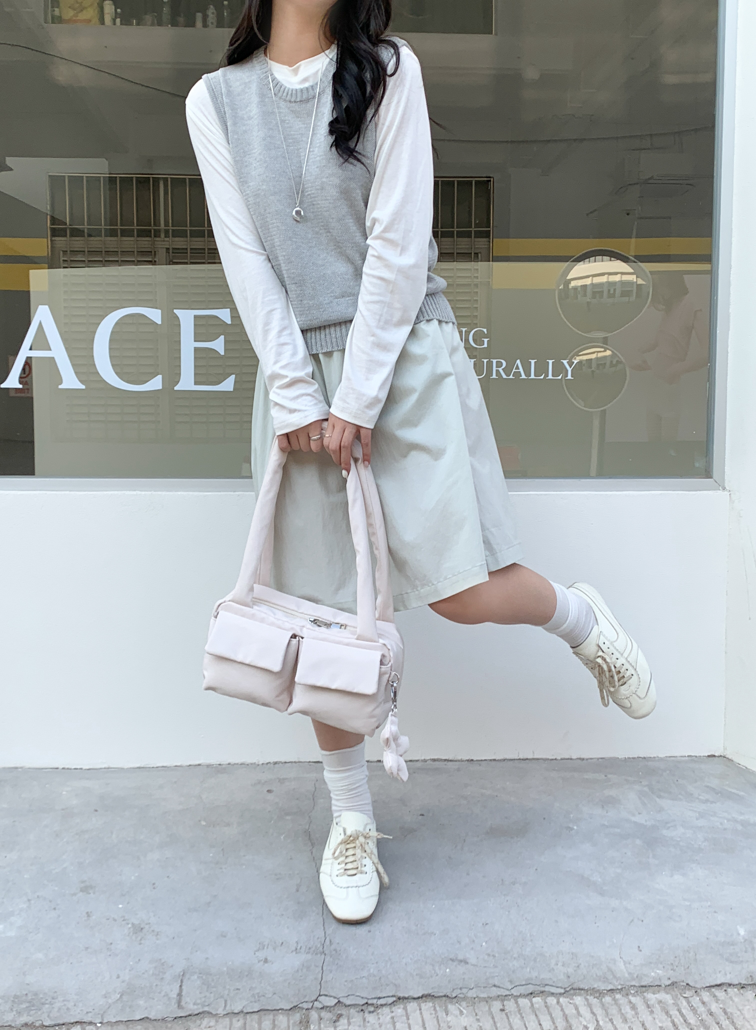 Me.gusta｜2026春新款｜Puff Pocket 雲朵雙口袋托特｜Puffy Double Pocket Tote