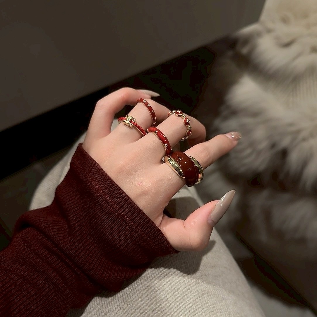 Gy”新年限定安可紅老花”開口戒全系列