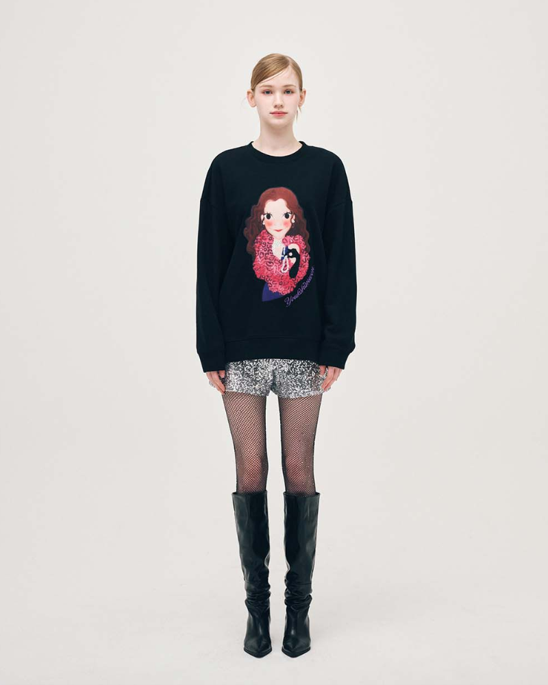 【直播】YOUK SHIM WON LX011935 印花圖案圓領衛衣