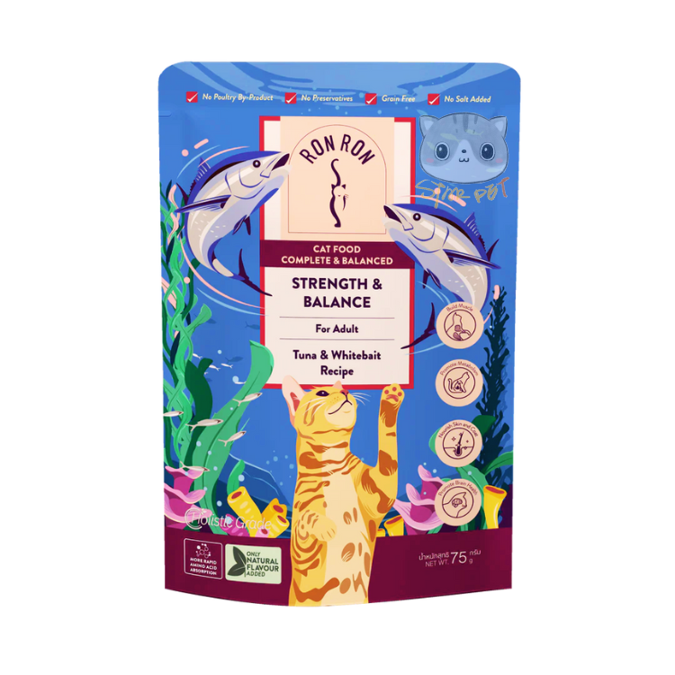 RonRon 吞拿銀魚海帶高湯成貓主食包 75g