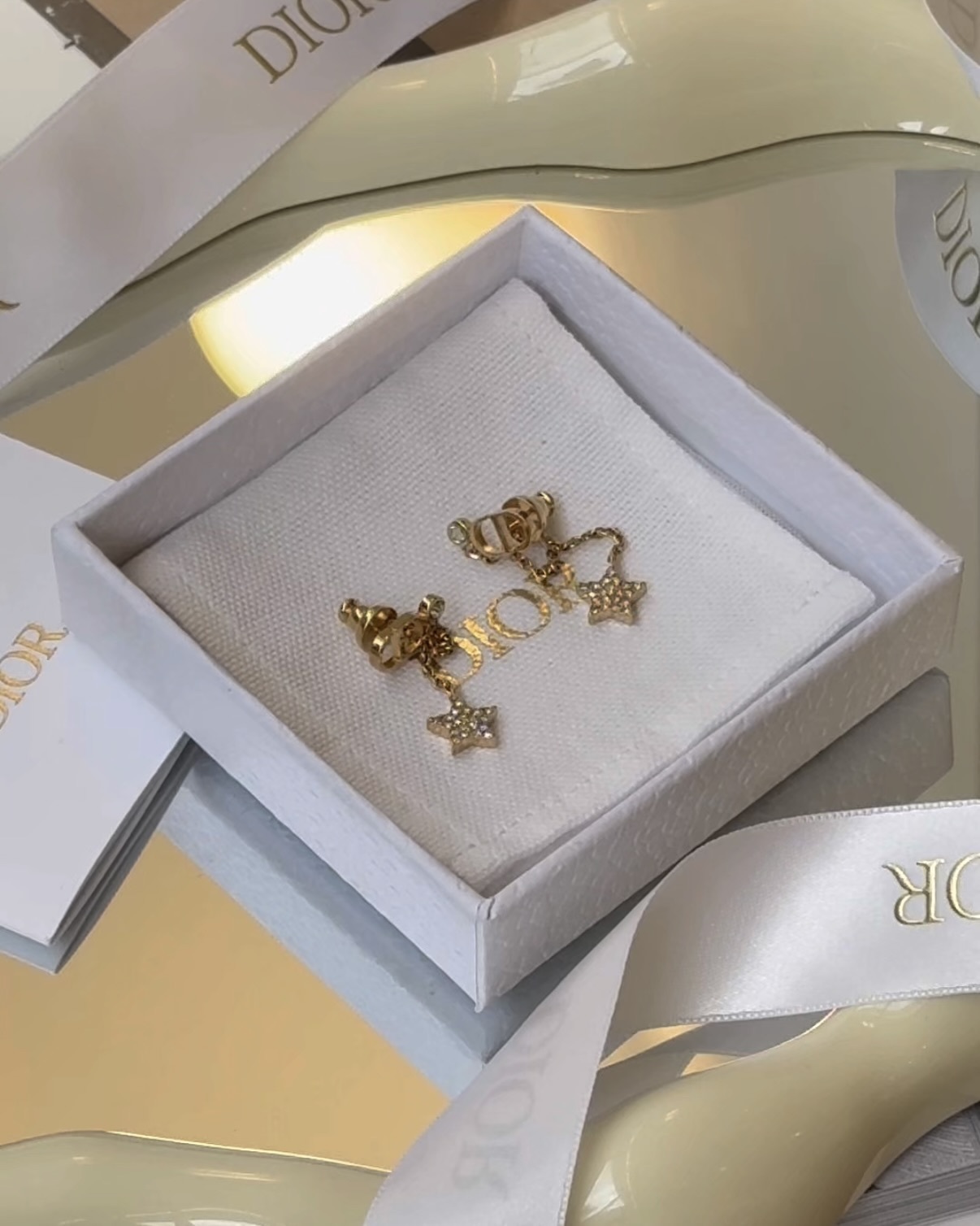 DIOR｜流蘇星星耳環 金色