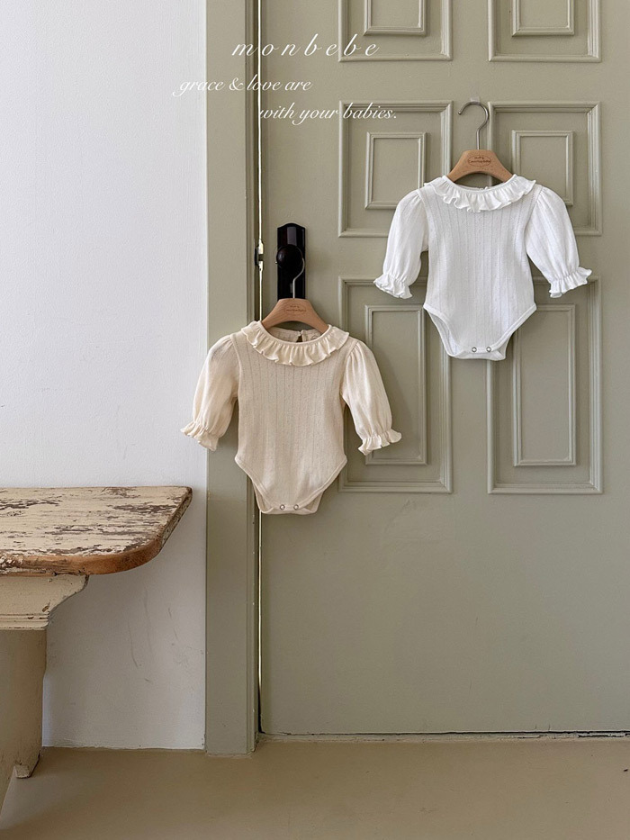 正韓春Monbebe 兩色星空花邊包屁衣