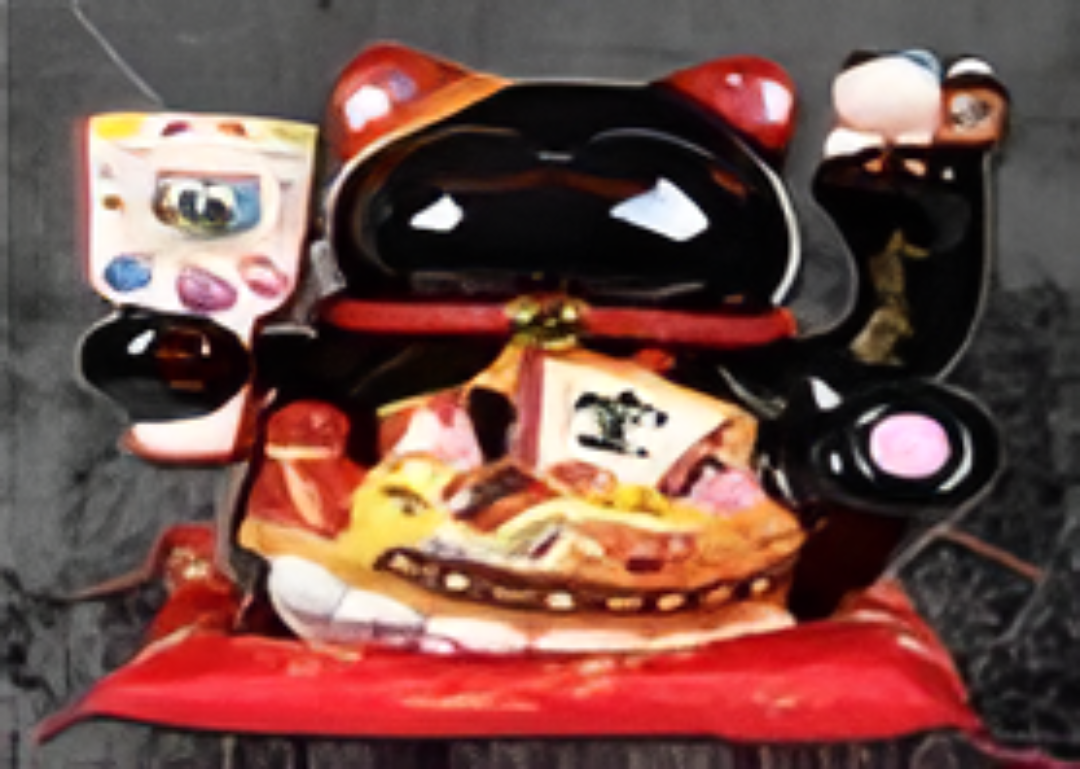 0119gz104-招財貓-10寸寶船大願成就黑貓(A104)