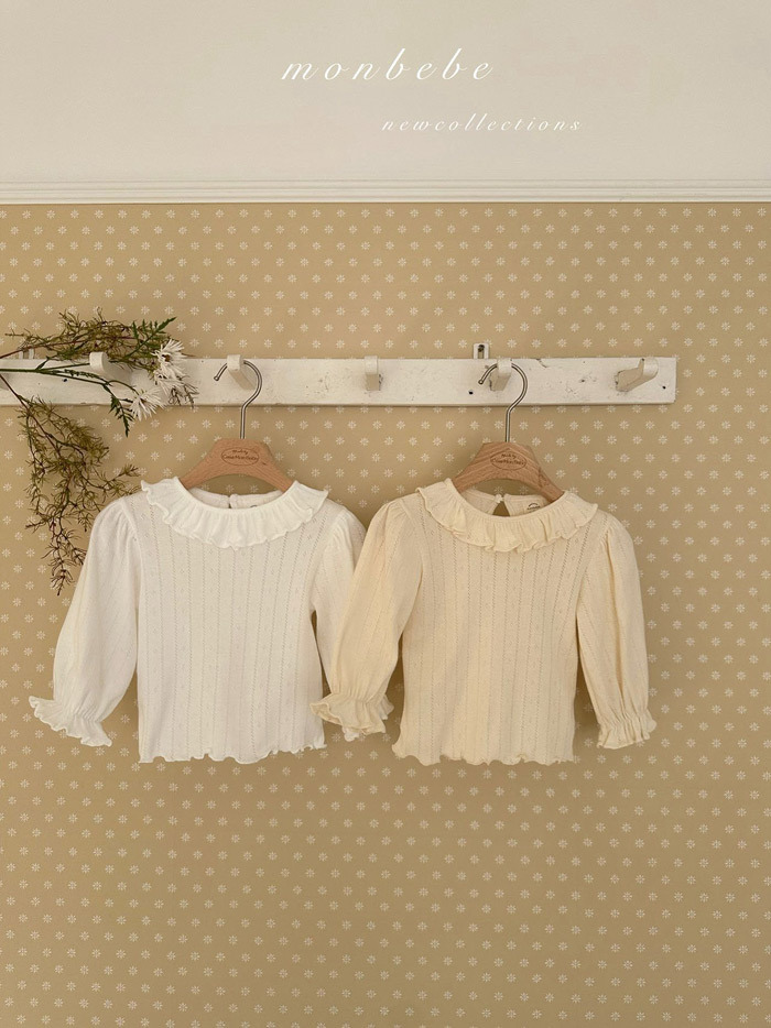 正韓春Monbebe 兩色星空花邊上衣