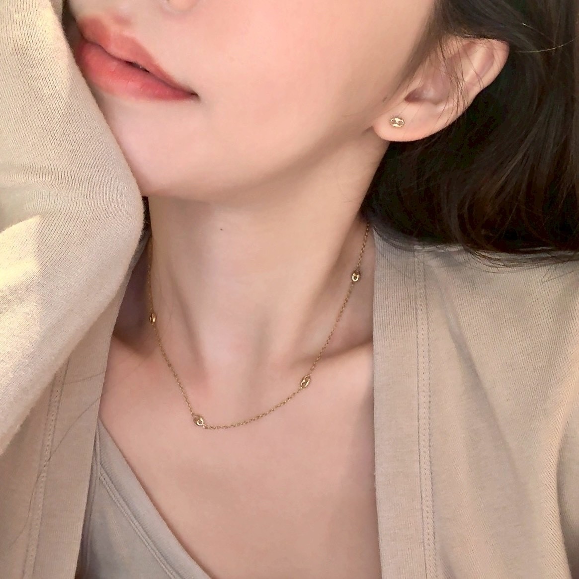 Gy”mini金小豬鼻項鍊/手鍊/耳釘全系列