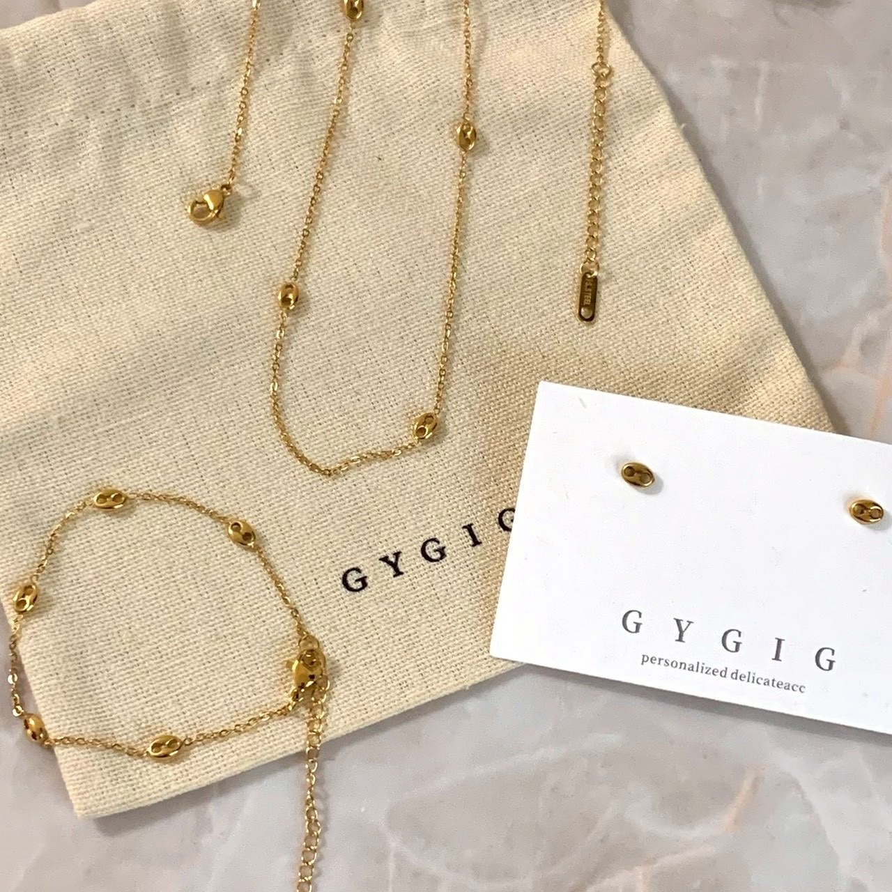 Gy”mini金小豬鼻項鍊/手鍊/耳釘全系列