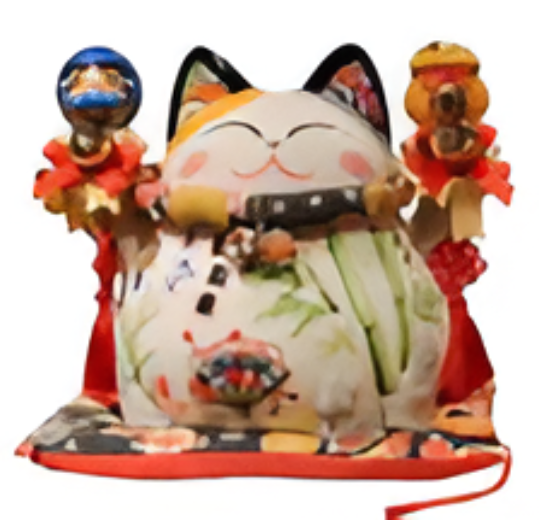 0119gz125-招財貓-千客萬來九寸貓（竹）(A125)