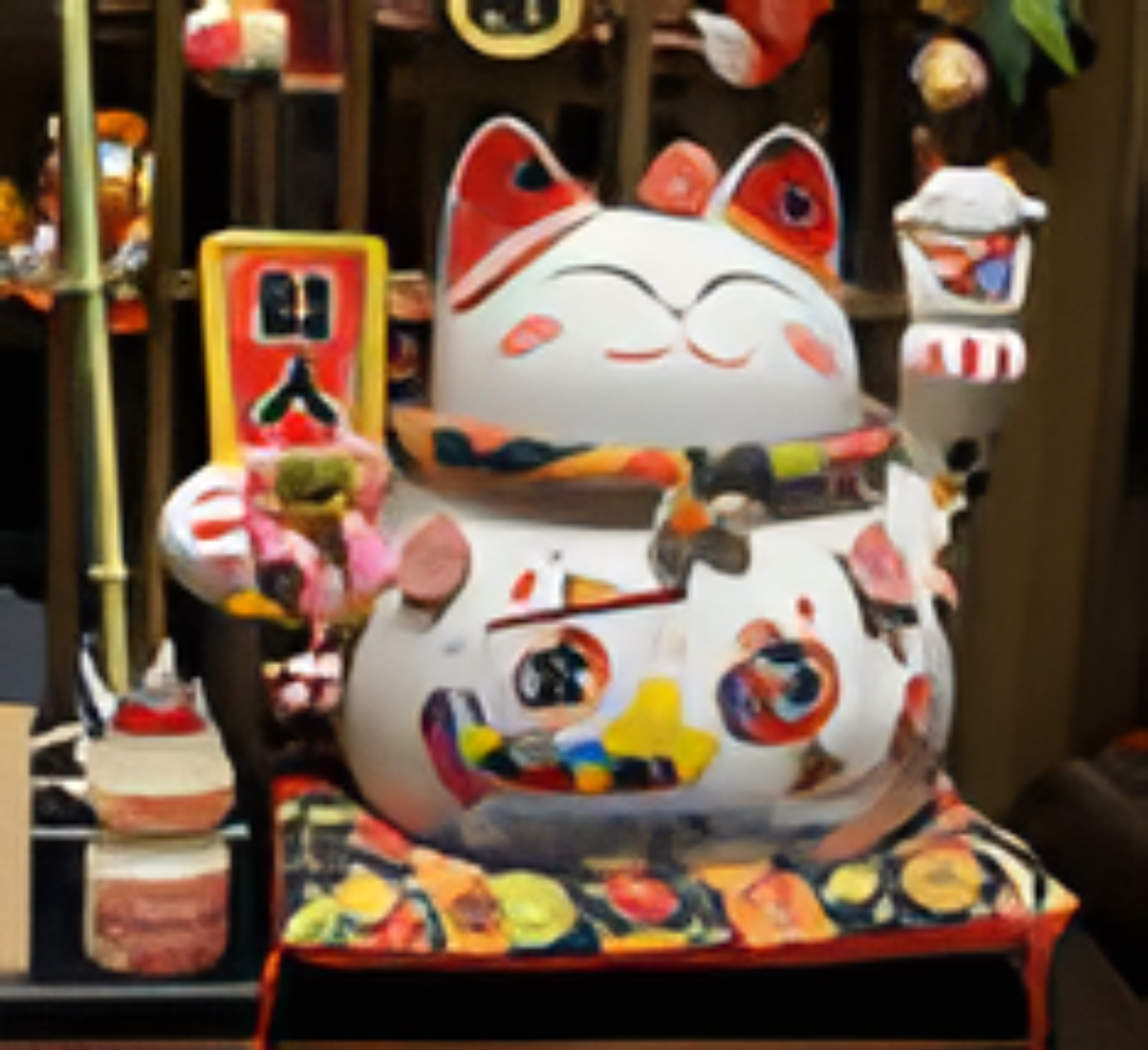 0119gz128-招財貓-千客萬來加大號花貓(A128)