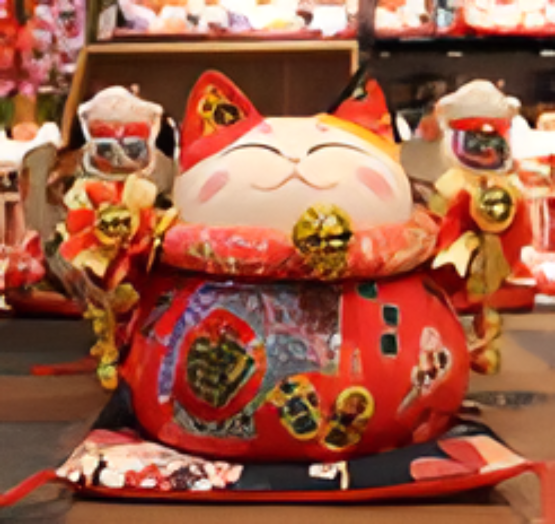 0119gz141-招財貓-9寸招財進寶紅貓(A141)