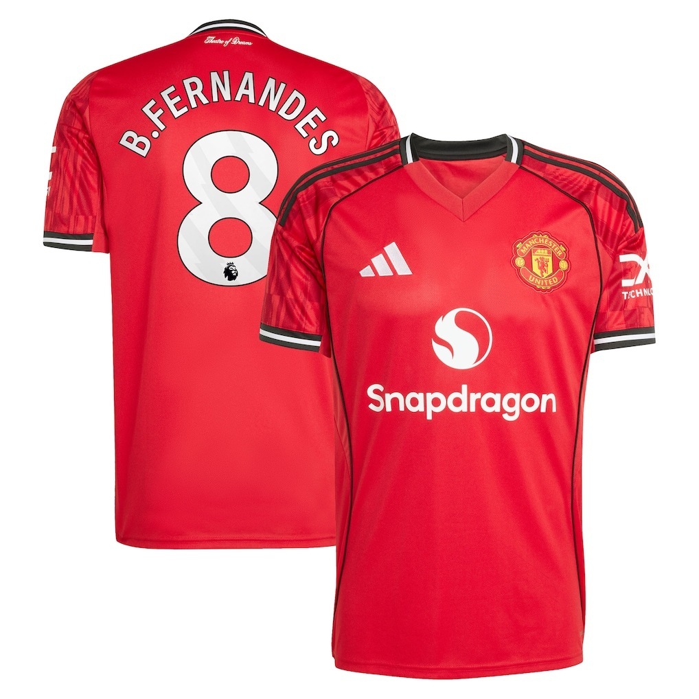 2025 Manchester United Home Shirt with 8 B.FERNANDES