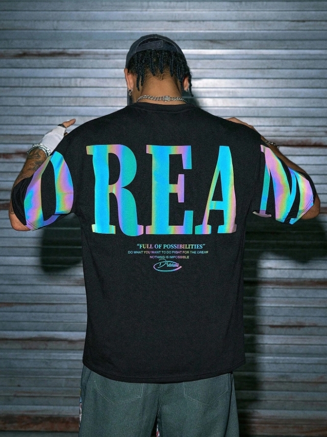 KADMAX大尺碼-大碼男休閒字母雷射印花短袖TEE〈KSMS2742〉