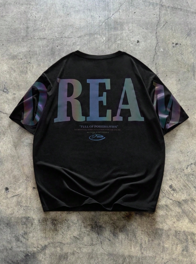 KADMAX大尺碼-大碼男休閒字母雷射印花短袖TEE〈KSMS2742〉