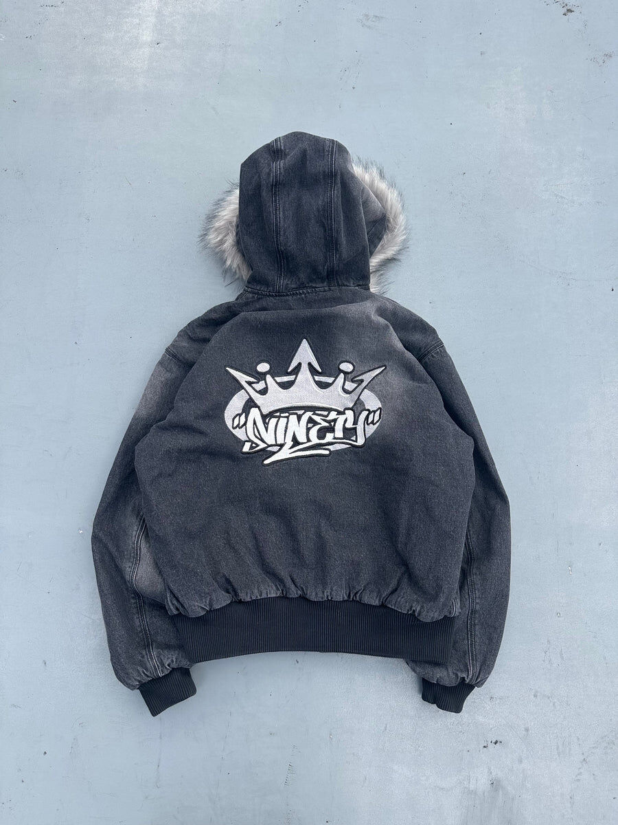 2025AW 9090 King Logo Slub Denim Far Zip Hoodie 外套夾克